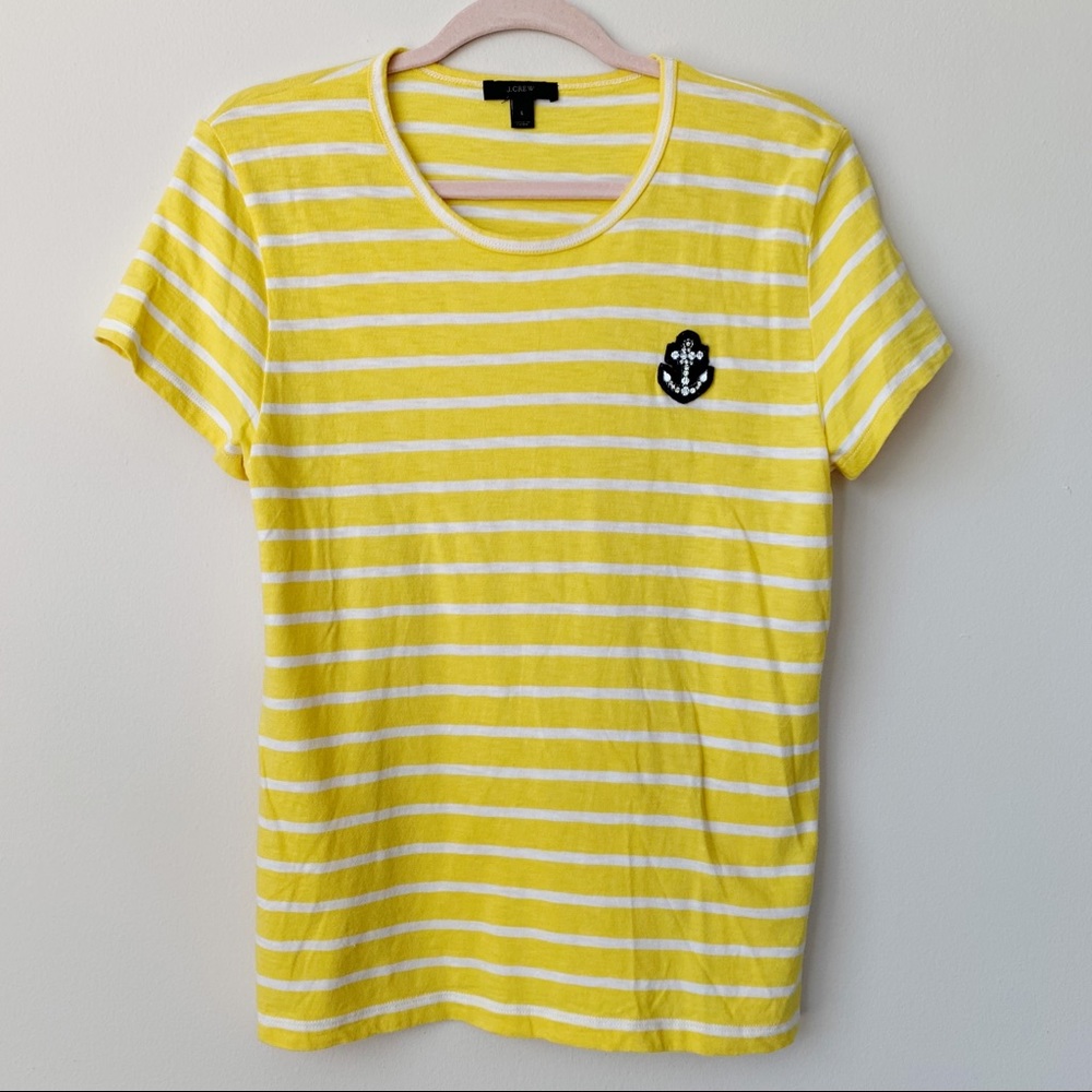 J.Crew Painter Tee Anchor Embellishment Size Large